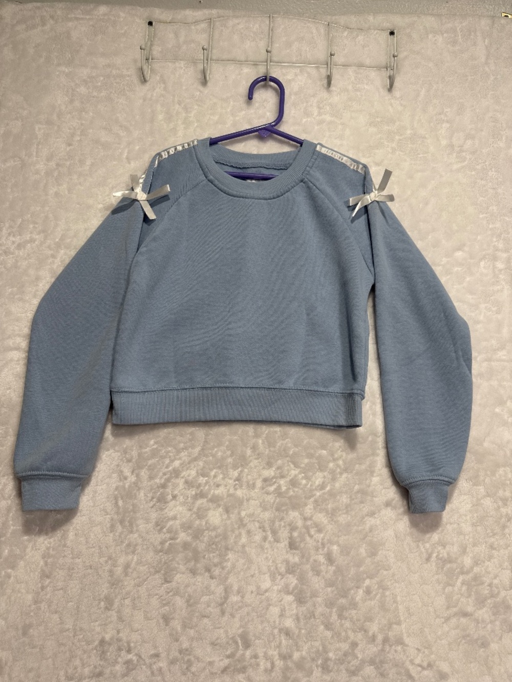 Btween girls fleece pullover sweatshirt blue size 7 years